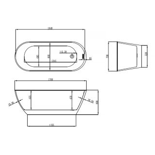 Акриловая ванна AZARIO BELLAGO AZ-M722 1700х700х600